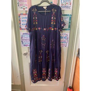 Blue Floral Midi Dress